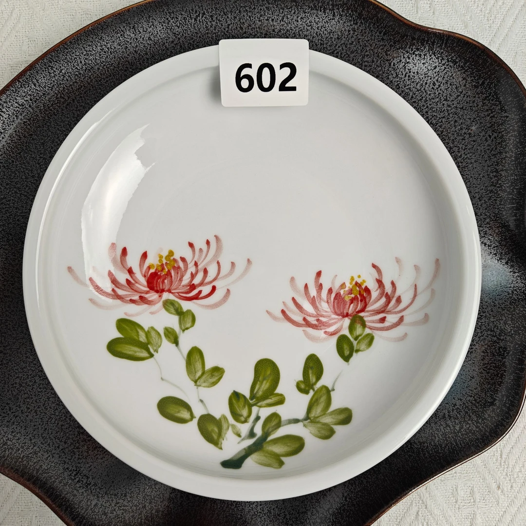 景德镇手绘釉中彩（食品级）大月亮盘盘子602