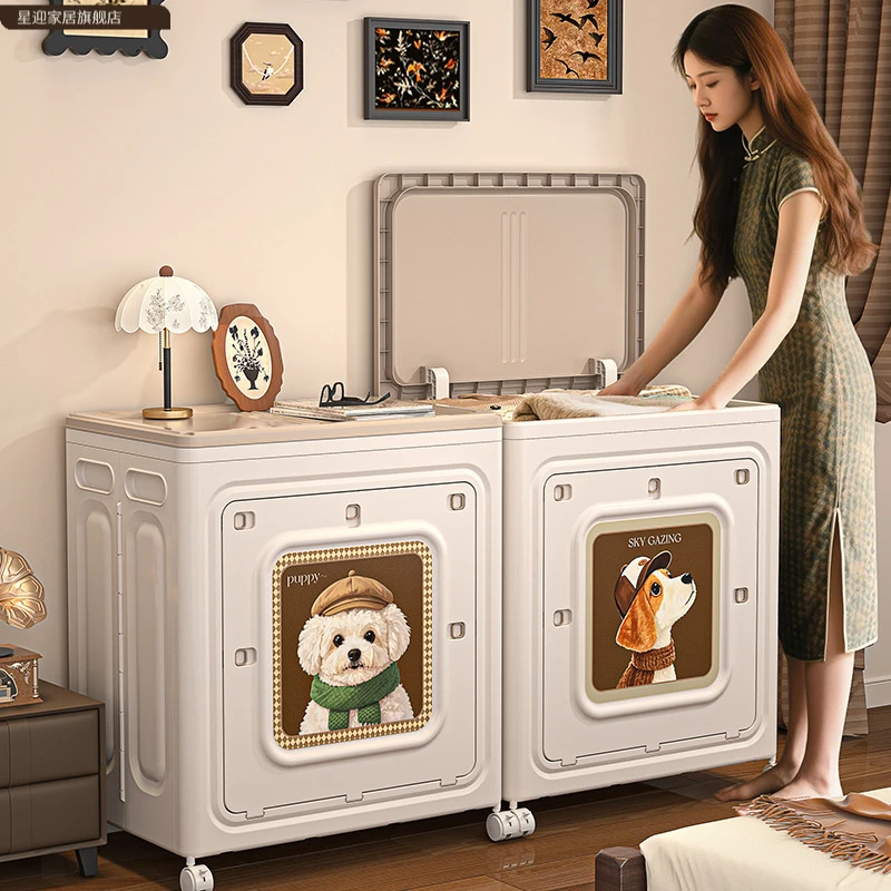 衣服收纳箱整理箱家用衣物儿童宝宝柜子塑料羽绒服被子翻盖储物柜