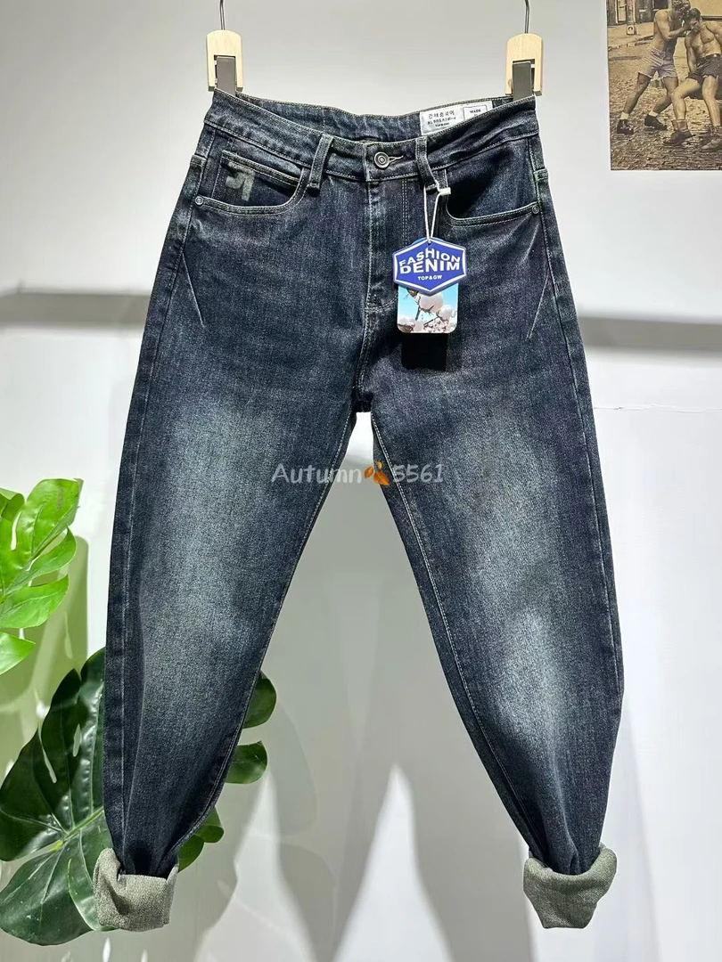 2025新款秋冬美式复古潮牌小脚裤锥形时尚百搭水洗