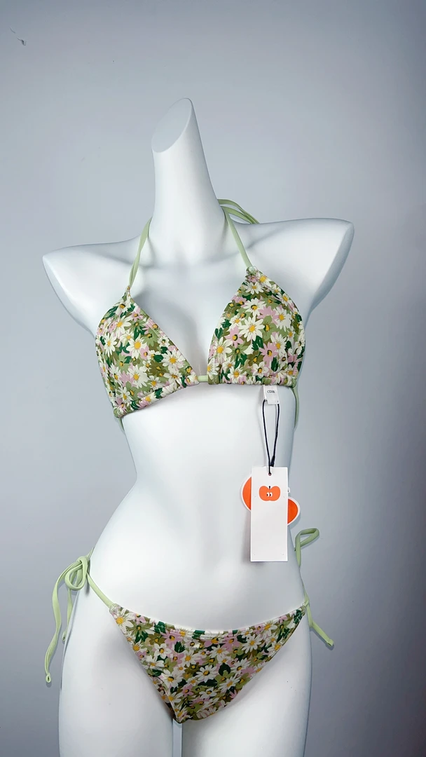 星星碎花比基尼罩衫纱裙性感泳衣女温泉泳装