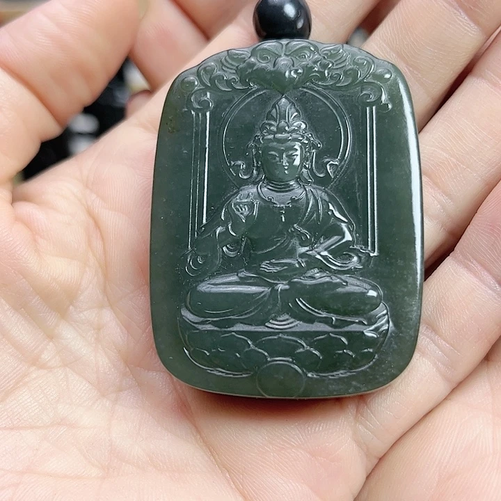 和田玉手链未镶嵌观音牌