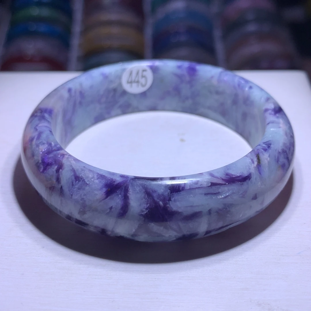 水晶银S925镶嵌手镯蓝龙晶57圈445