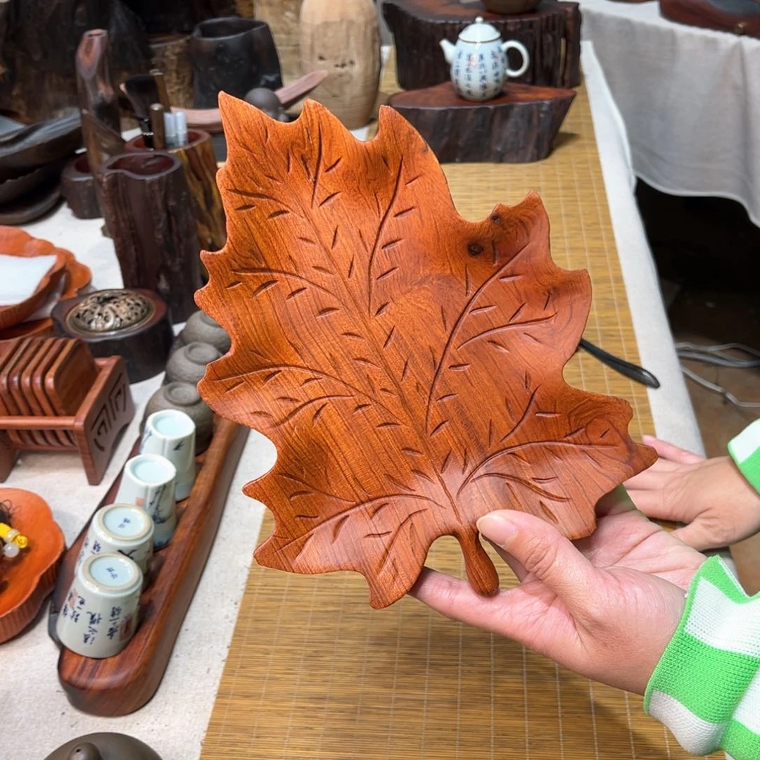 巴西花梨木枫叶果盘