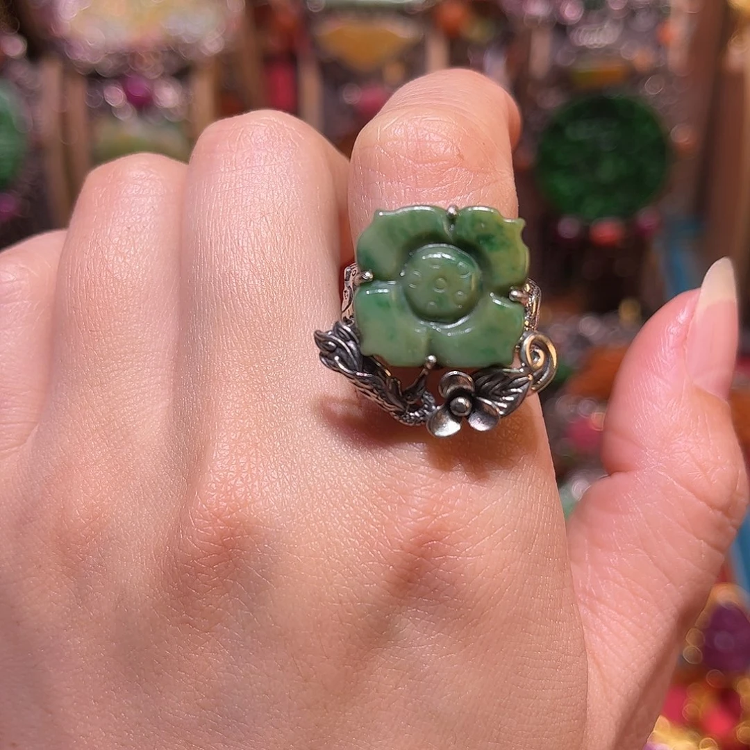 翡翠银S925镶嵌戒指