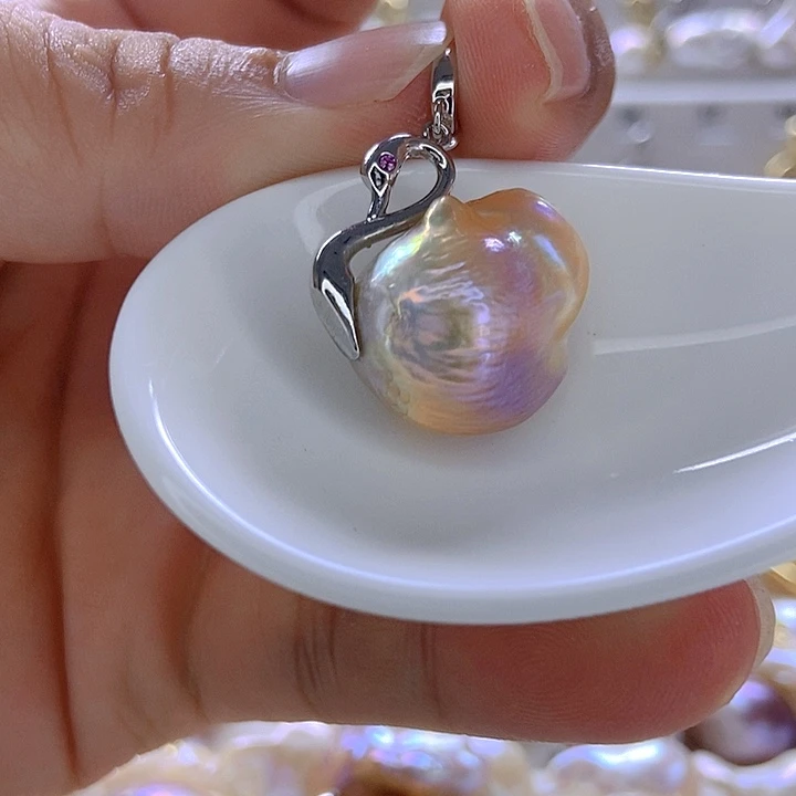 银S925镶嵌颈饰淡水珍珠83