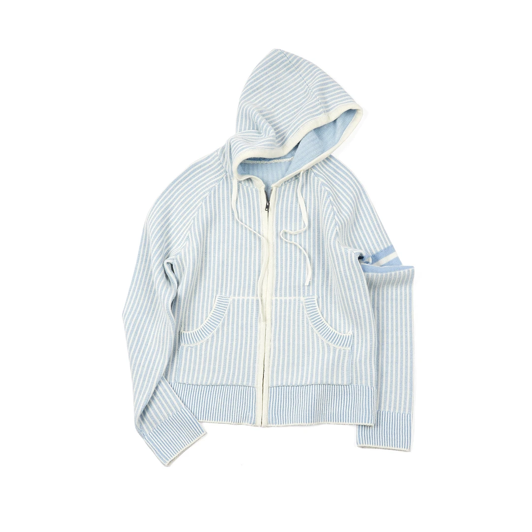 林肉肉【蓝白间条毛衣】绵羊毛MYBL52048