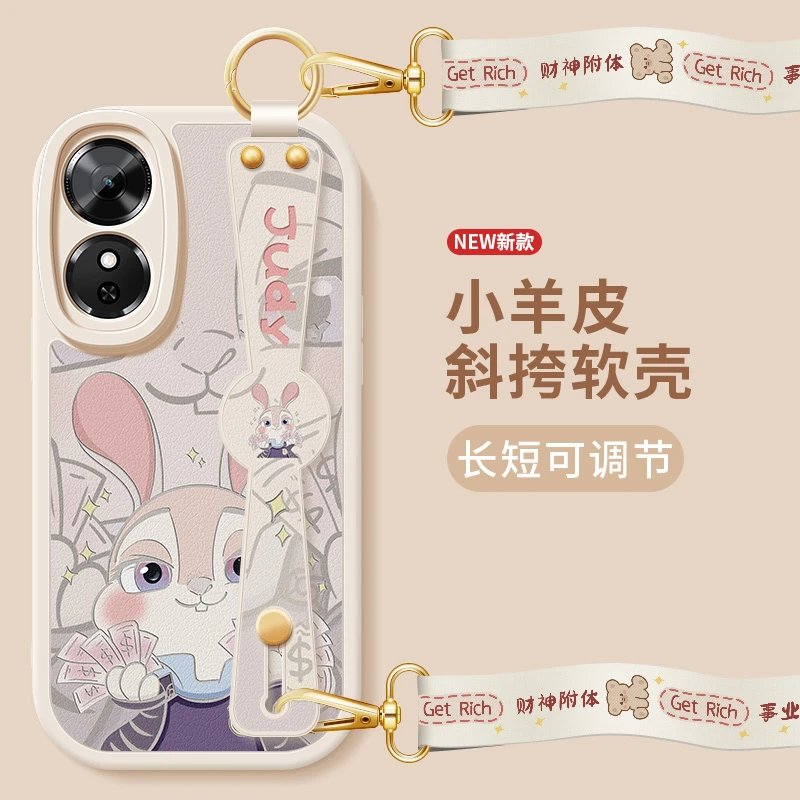 适用华为荣耀play10c手机壳腕带挂绳全包防摔硅胶保护套可爱朱迪