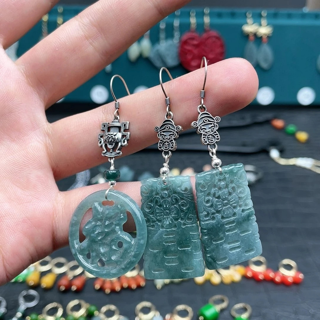 未镶嵌翡翠耳饰甜***糖00876