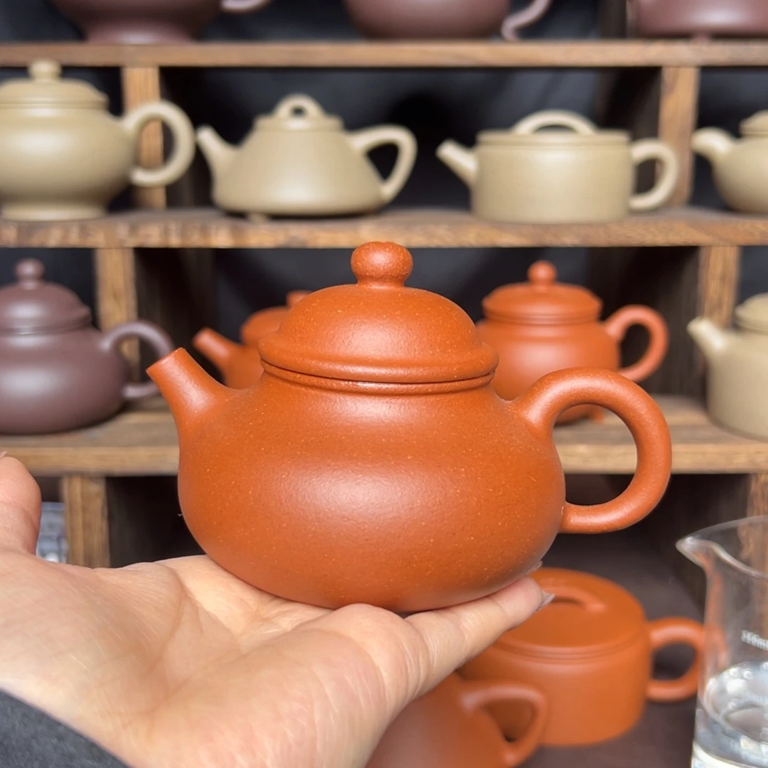 紫砂茶壶微瑕红降坡容天180毫升