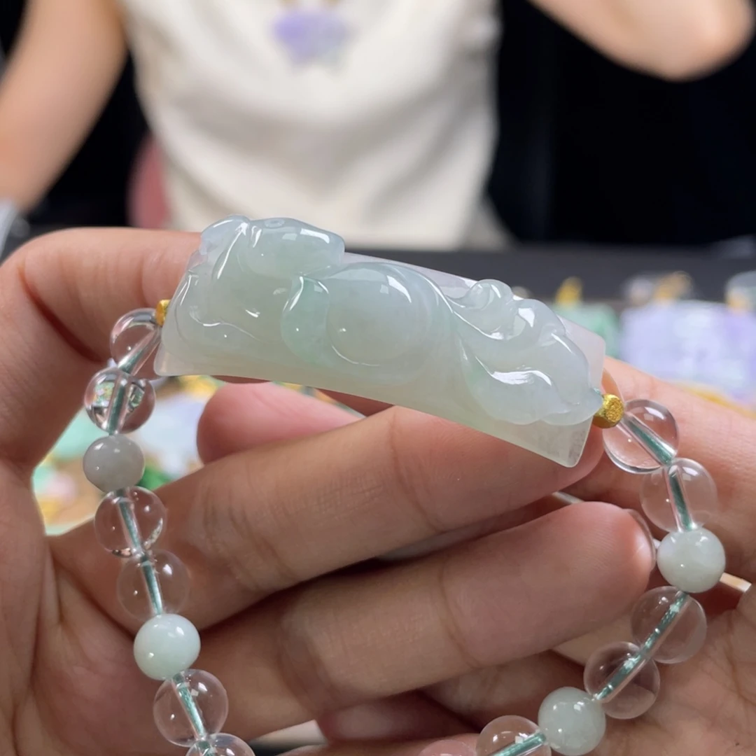 翡翠未镶嵌手链代编织