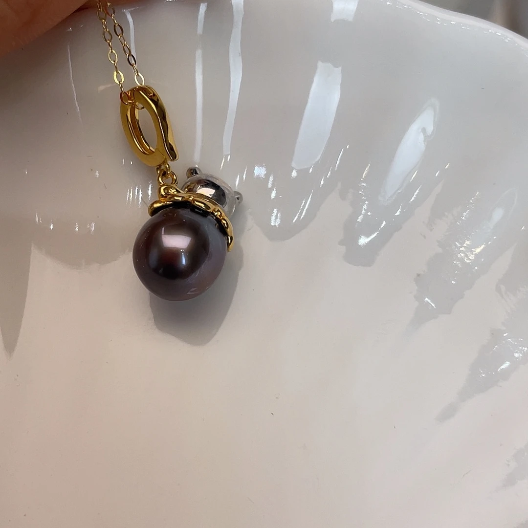 海水珍珠项链银S925镶嵌