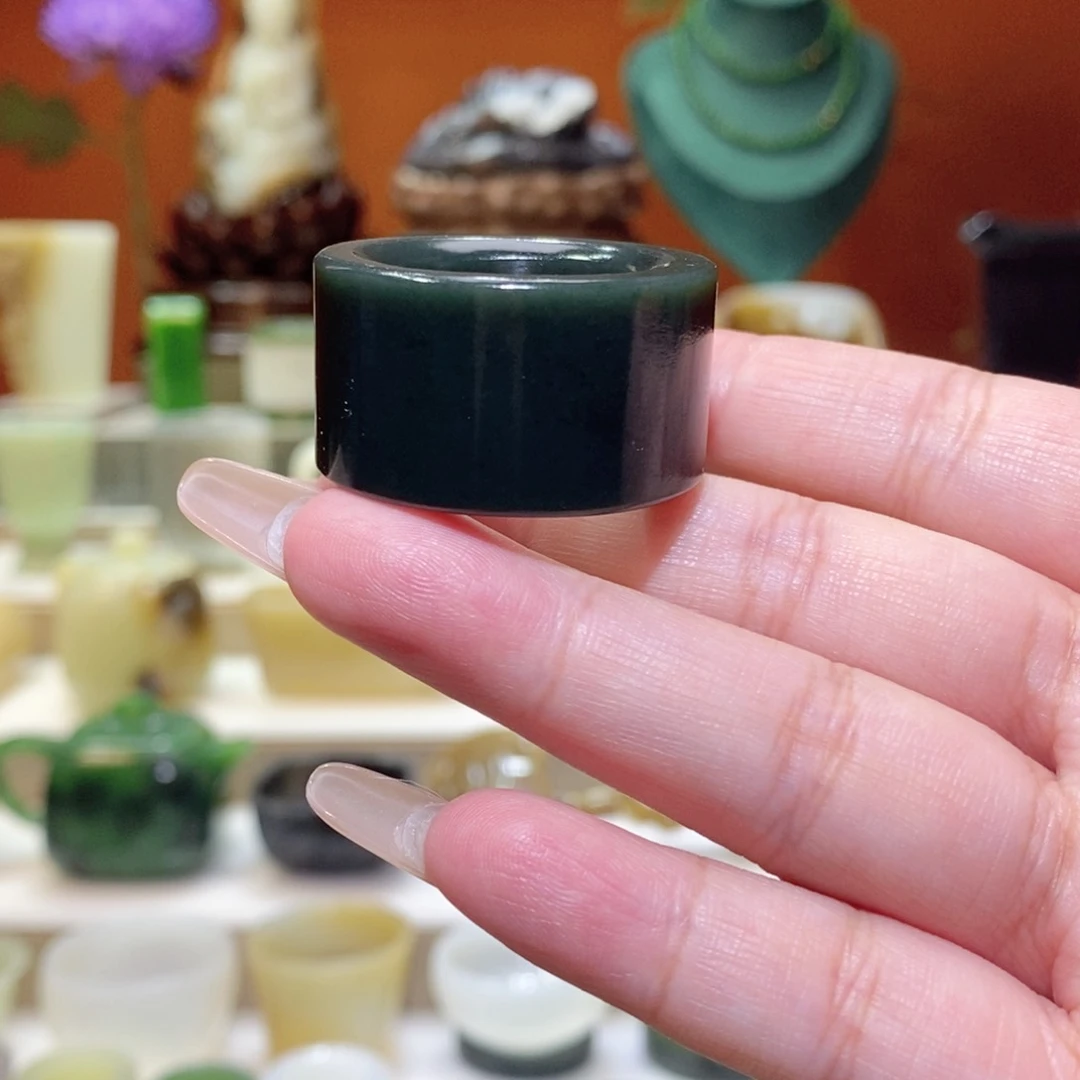 未镶嵌和田玉把件和田玉青玉扳指22mm