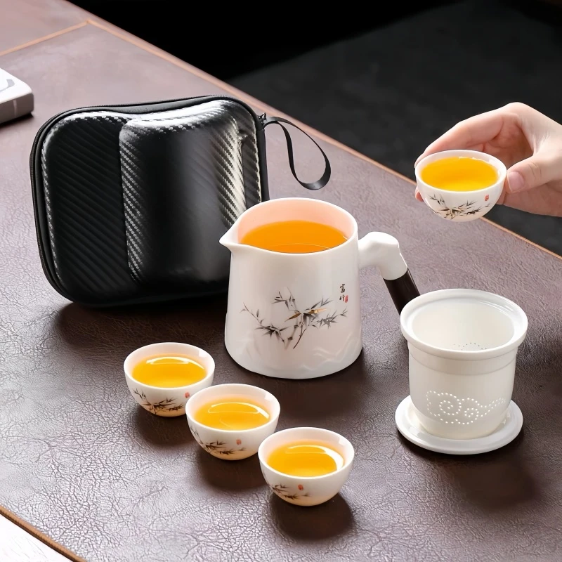 富竹四杯办公杯旅行茶具by221