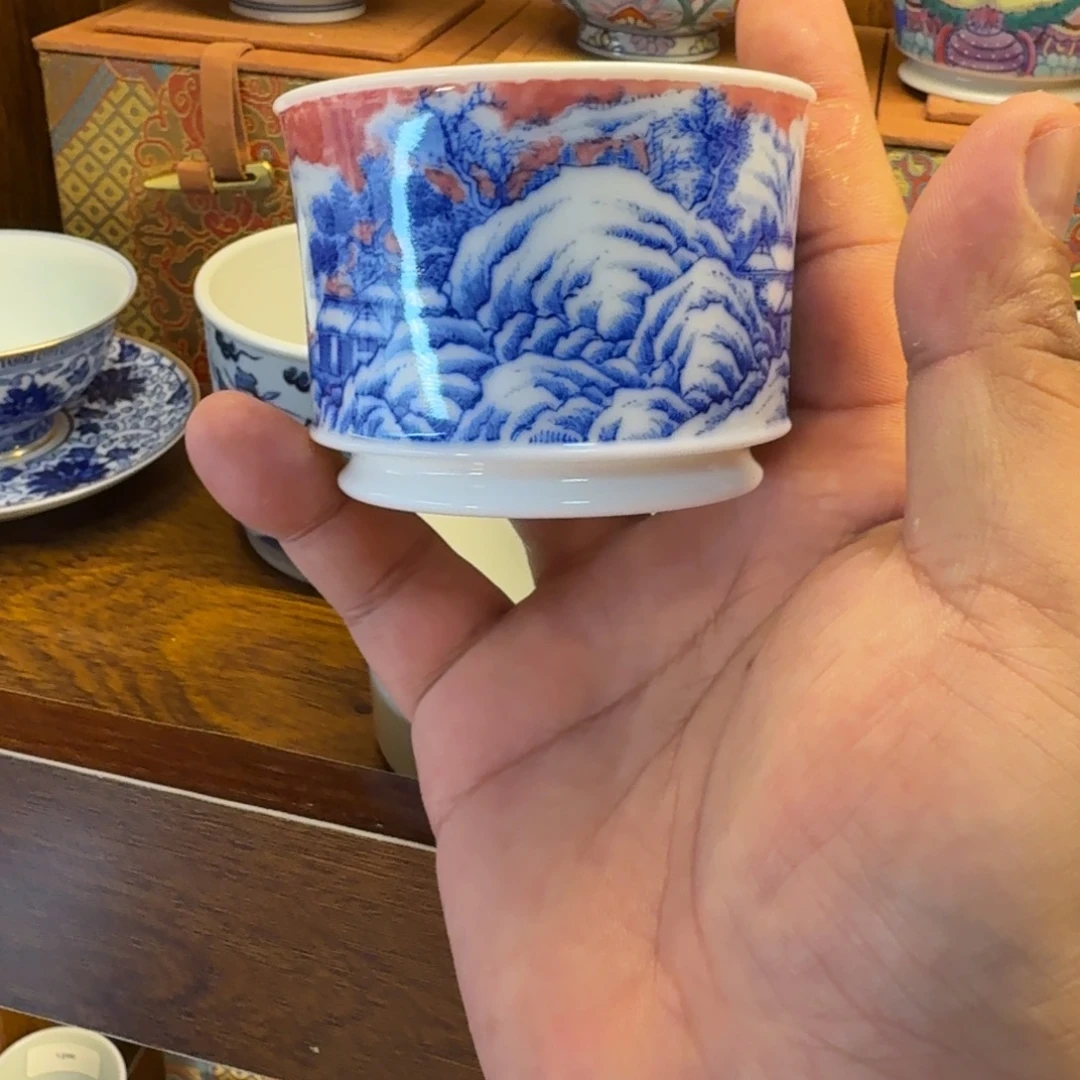 上***总杯子景德镇全手工手绘陶瓷