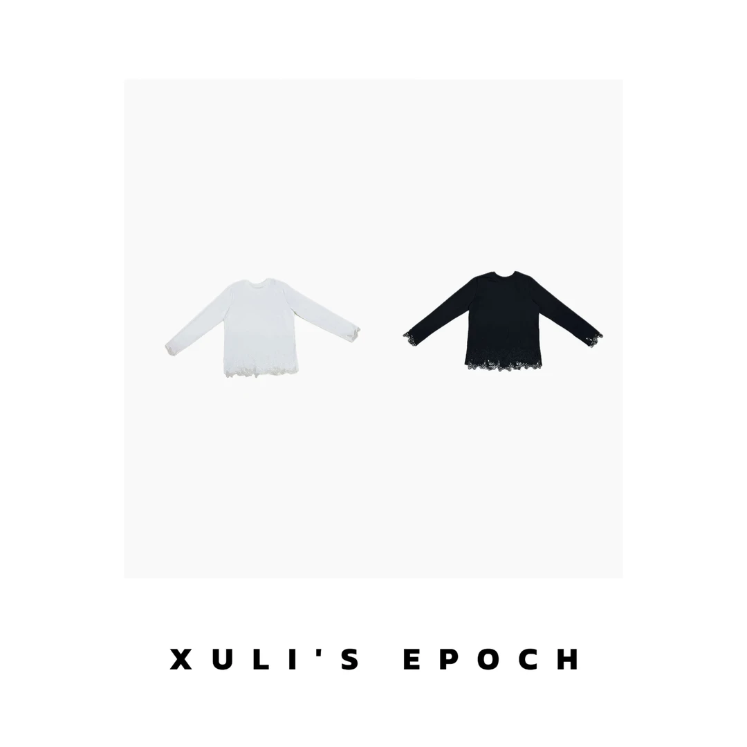 XULI'S EPOCH镂空蝴蝶蕾丝工艺边长袖打底衫·1214-1205·冬日限定