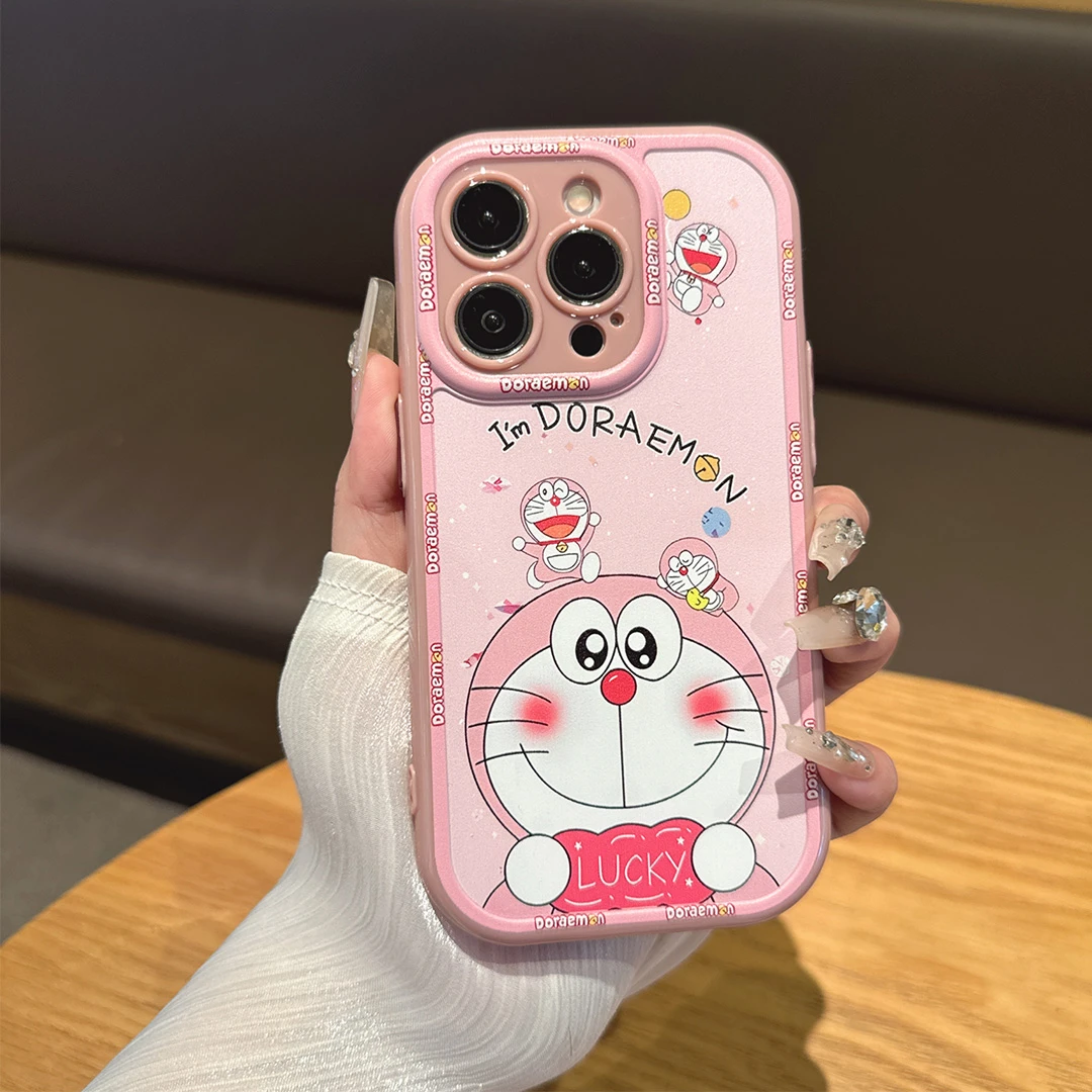 适用【苹果/华为/荣耀/OPPO/VIVO】开心粉哆啦二合一奶油防摔手机壳