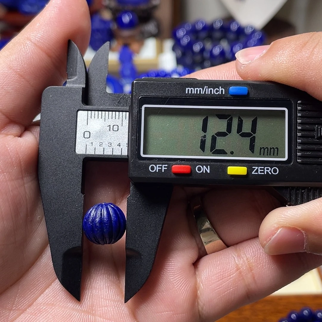青金石未镶嵌精品瓜珠12.4mm单珠