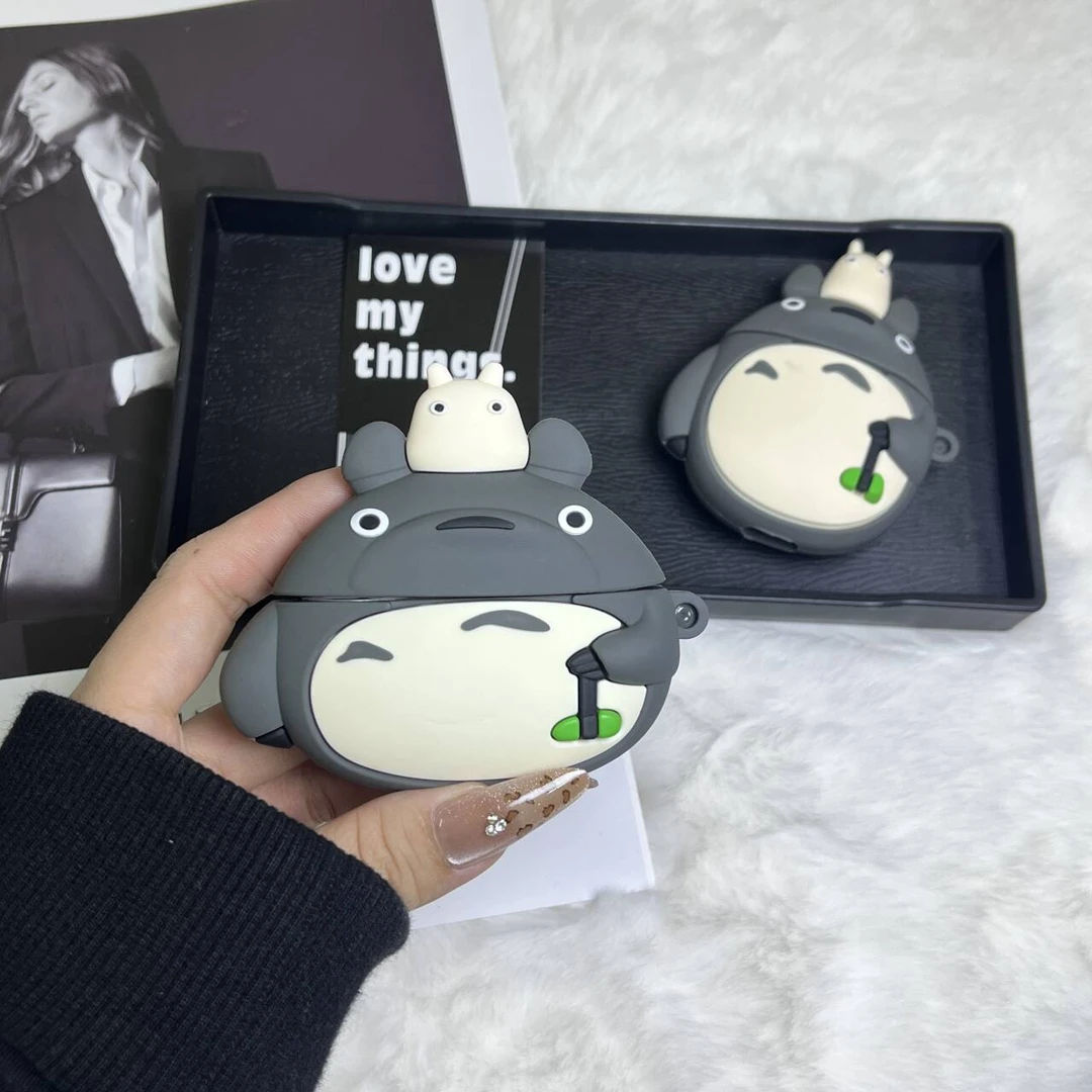 拐杖龙猫适用AirPods3苹果蓝牙耳机硅胶软壳airpodspro2代耳机套