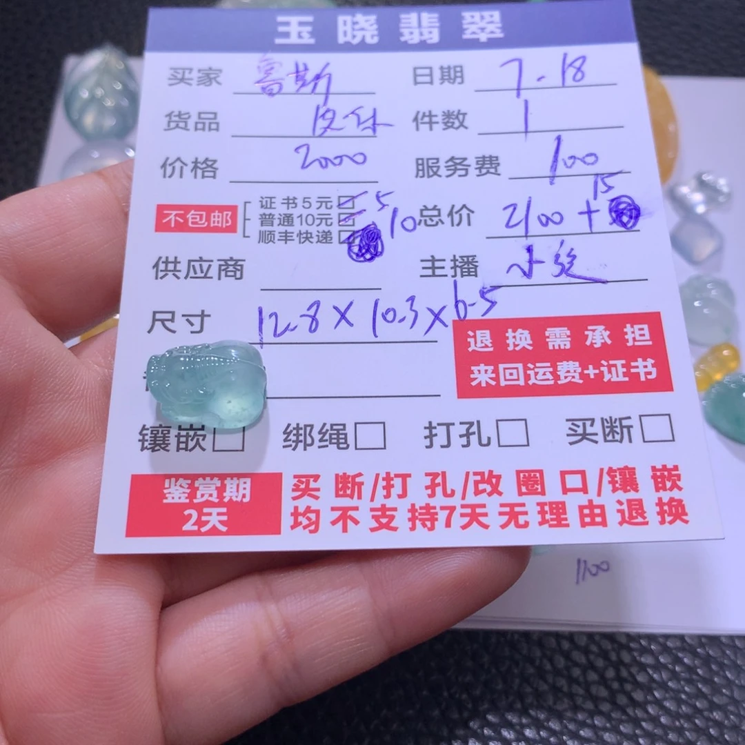 鲁***斯翡翠未镶嵌颈饰貔貅