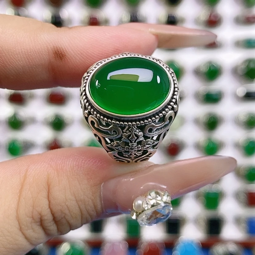 【闪购商品】银S925镶嵌戒指玛瑙/玉髓富*
