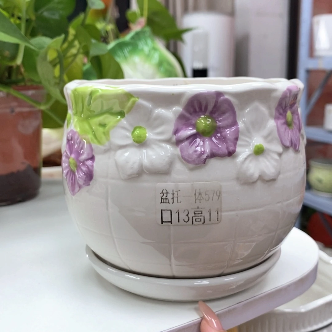 夏西陶瓷花盆@@5579