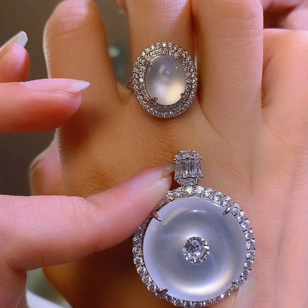 锆石合金合金平安扣加戒指