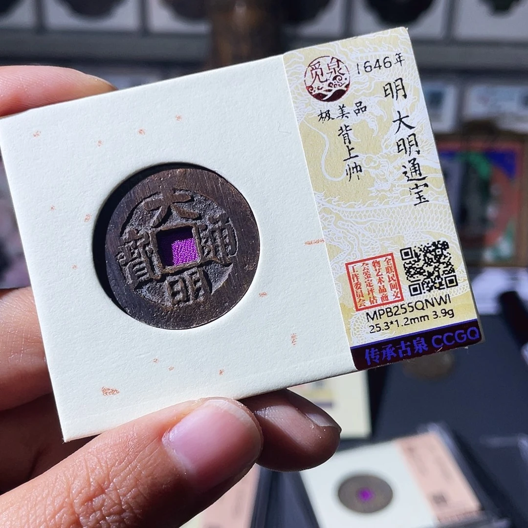 坚***拔铜小瑶，精品大明背帅，评级码qnwi