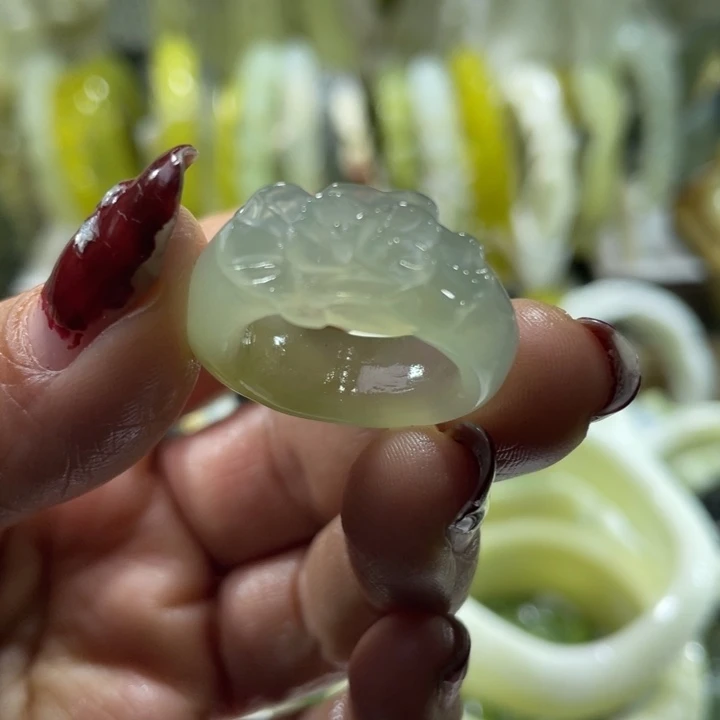 岫玉未镶嵌戒指卡17