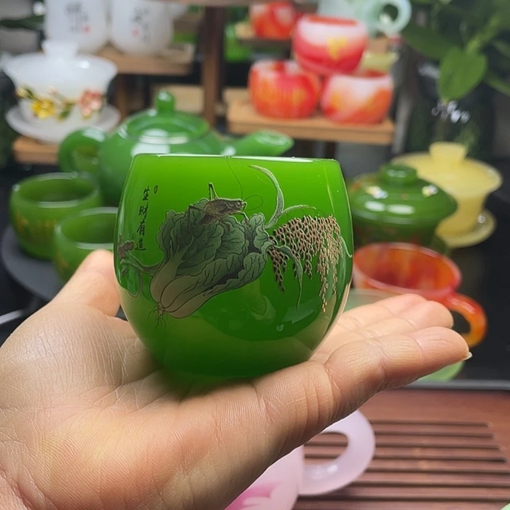 手工艺品琉璃玉瓷琉璃功德杯