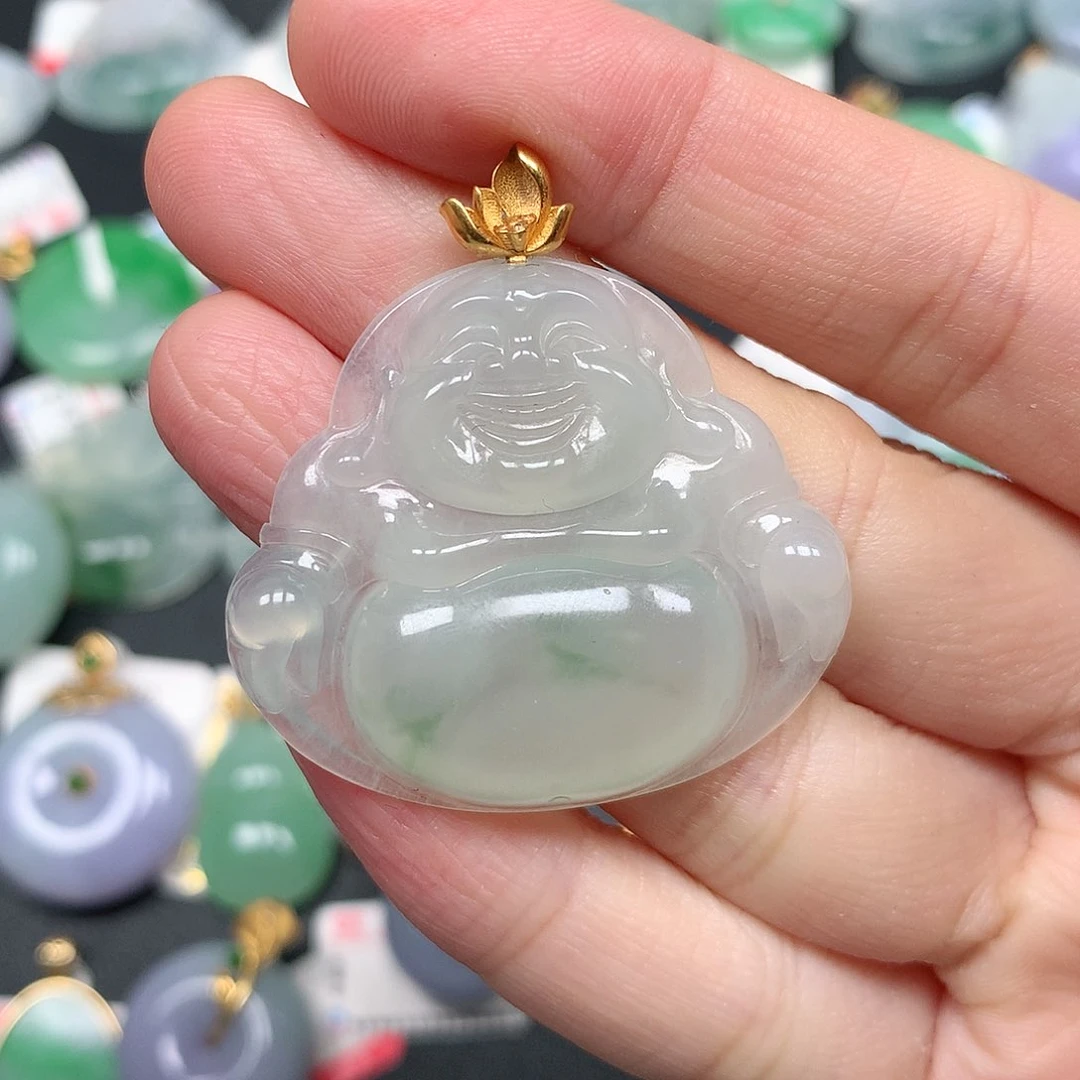 颈饰18K金镶嵌翡翠翡翠吊坠