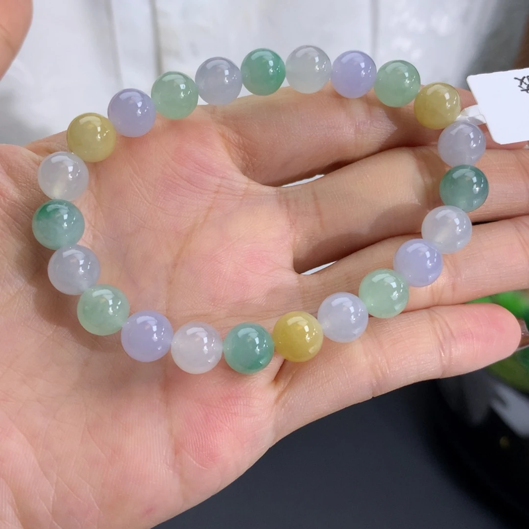 未镶嵌手串翡翠卡8冰胶多宝手串