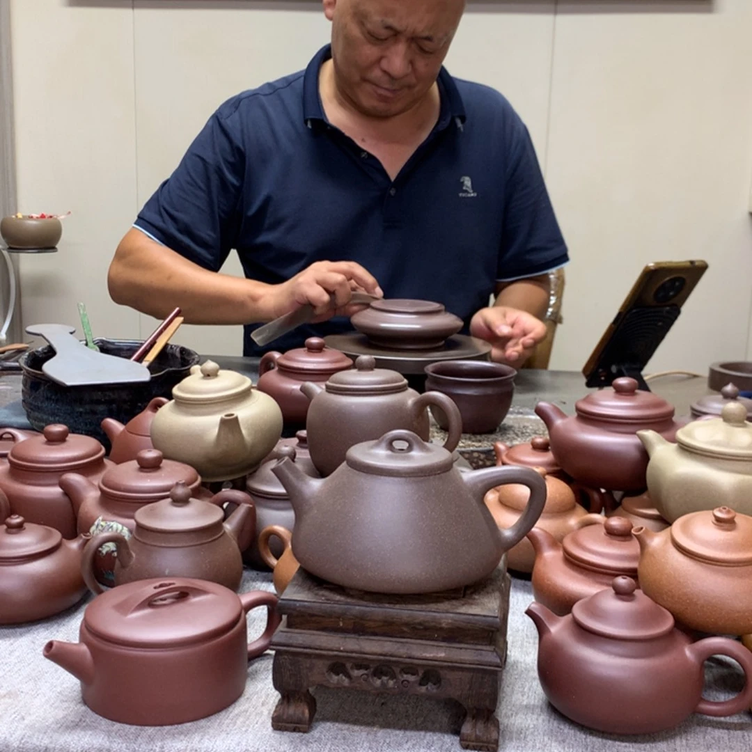 紫泥茶壶黑墩头紫泥子冶石瓢300 C半手工制作