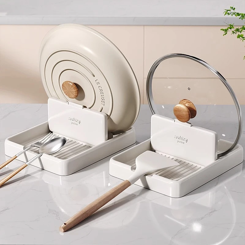 佳帮手锅盖置物架厨房收纳勺子锅铲放置架家用多功能台面沥水神器