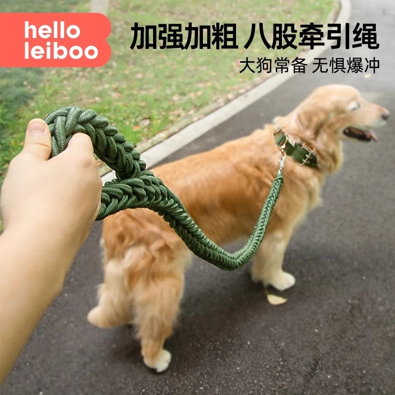 狗狗牵引绳中型大型犬狗链子金毛遛狗绳拉布拉多防爆冲可调节p链