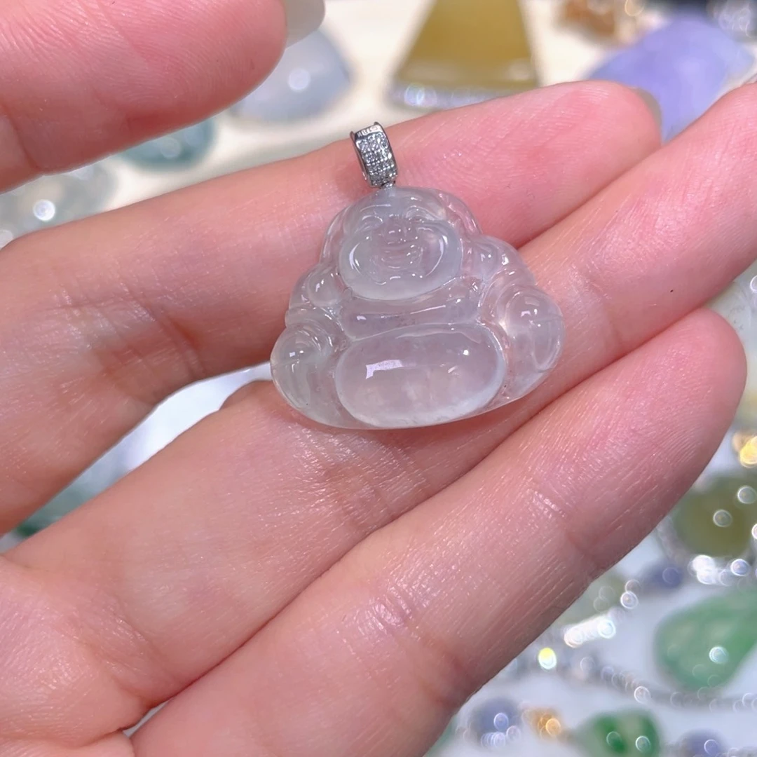 颈饰18K金镶嵌翡翠翡翠