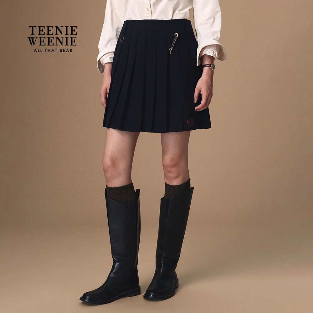 TeenieWeenie小熊女半身裙25学院风优雅气质风百褶裙TTWH254TW1A