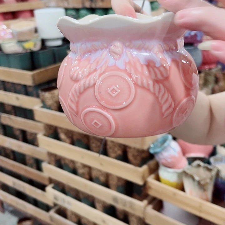 有孔.凑单10元陶瓷花盆发货！