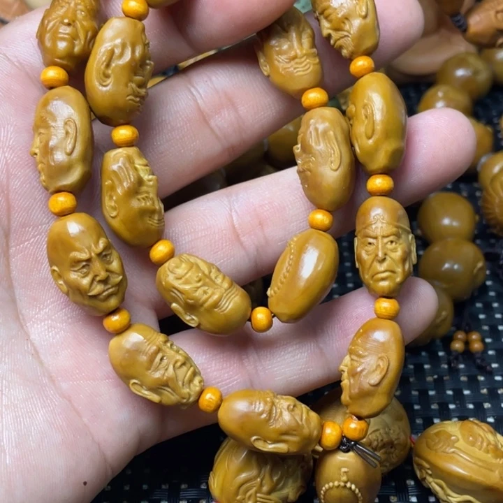 橄榄核手串/手链归渔单面十八罗汉奶油籽