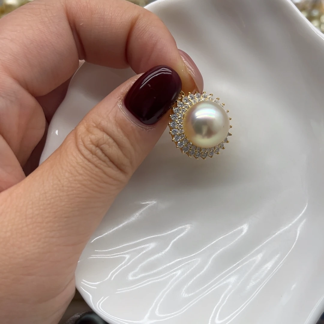 银S925镶嵌吊坠(不含链)海水珍珠