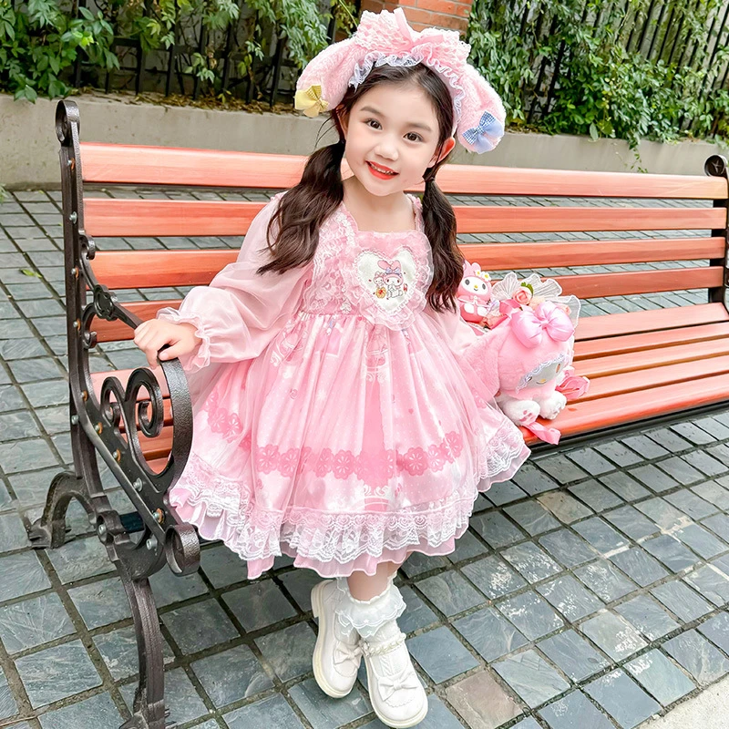 女宝宝洛丽塔公主裙秋季美乐蒂cos服装儿童迪士尼生日礼服连衣裙