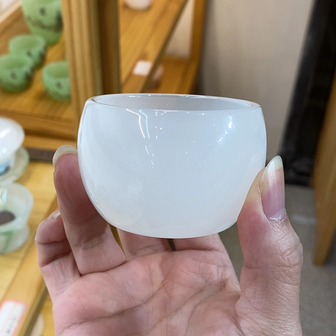 琉璃手工艺品白玉琉璃客杯