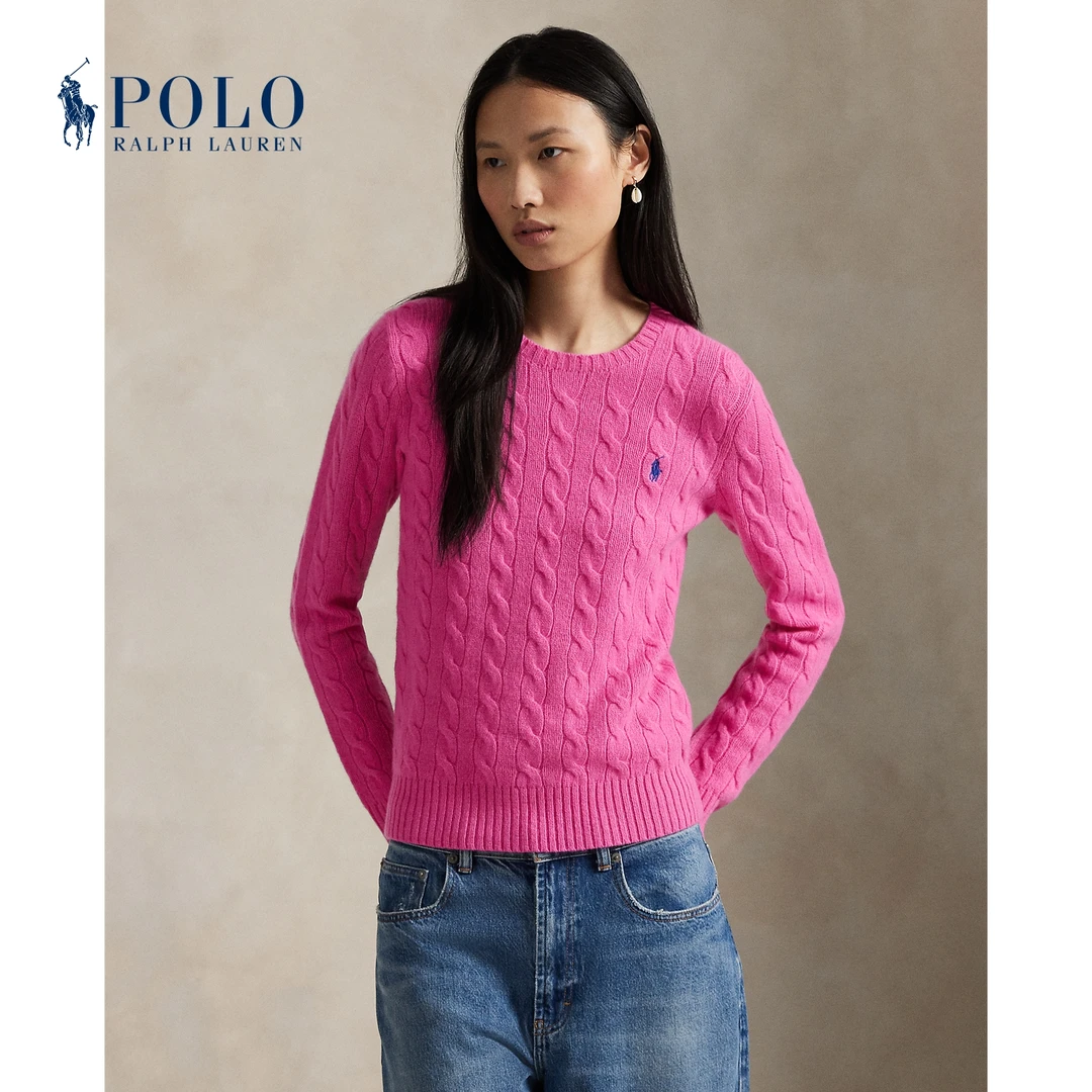 Ralph Lauren/拉夫劳伦女装 25年秋修身版绞花编结针织衫RL27092