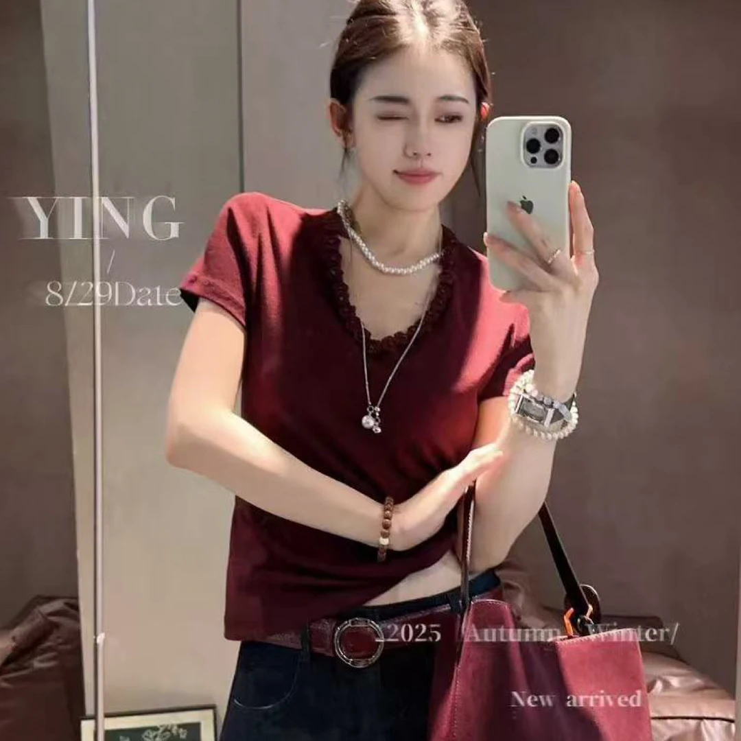 【MC沐沐】2025秋冬新款小众设计款短袖上衣（29585）NO退NO换