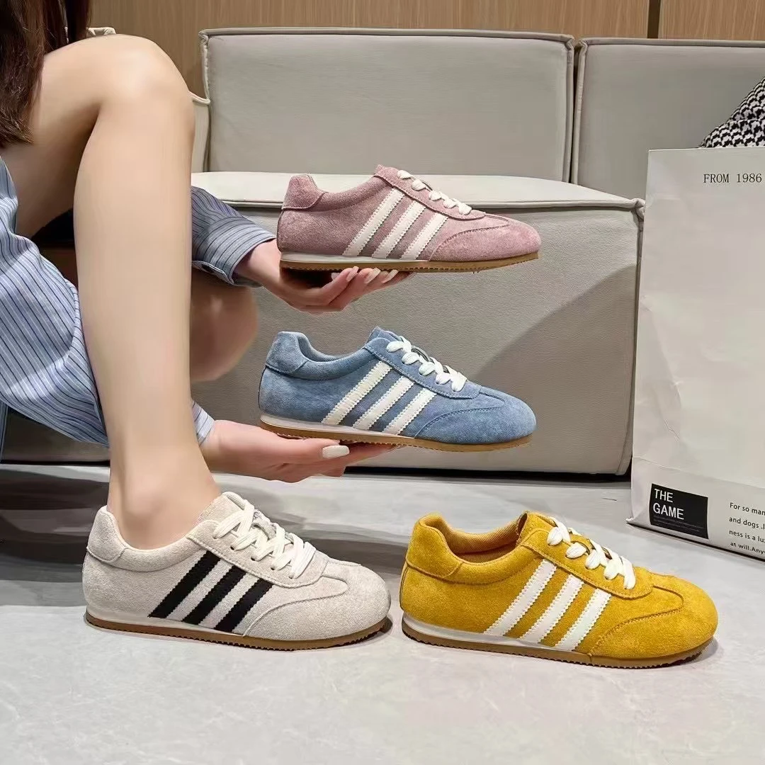 2025春夏新款复古圆头轻便舒适洋气百搭软底软面德训鞋68026