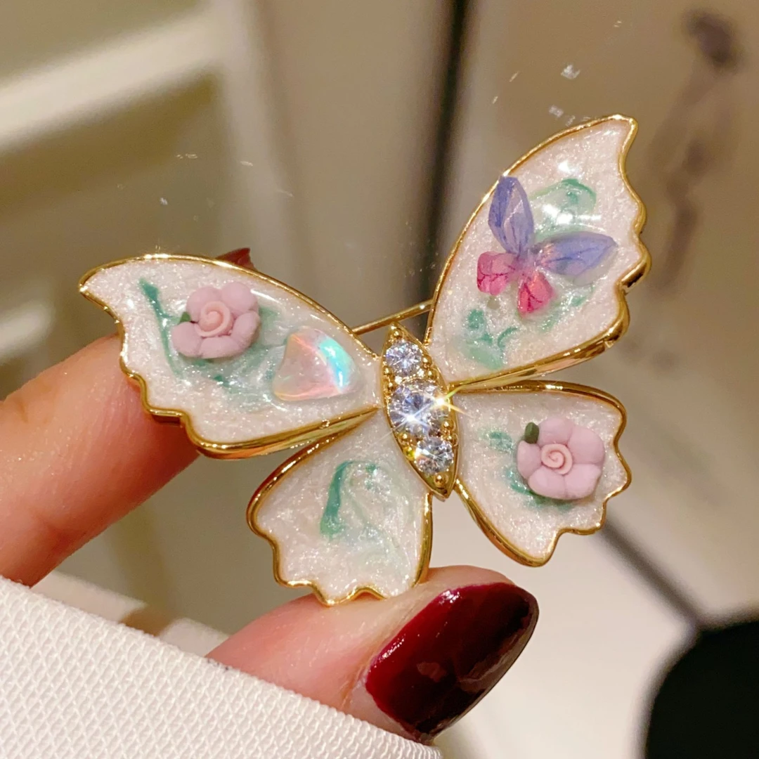 铜合金珐琅胸针 【岁丽胸针】庄园系列-法式手绘油画胸针