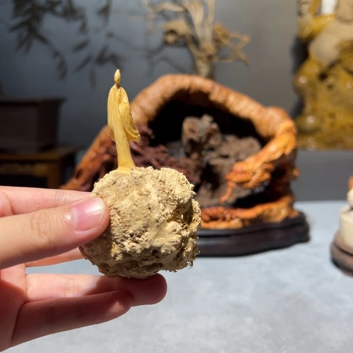 凡***墨黄杨木无相佛摆件