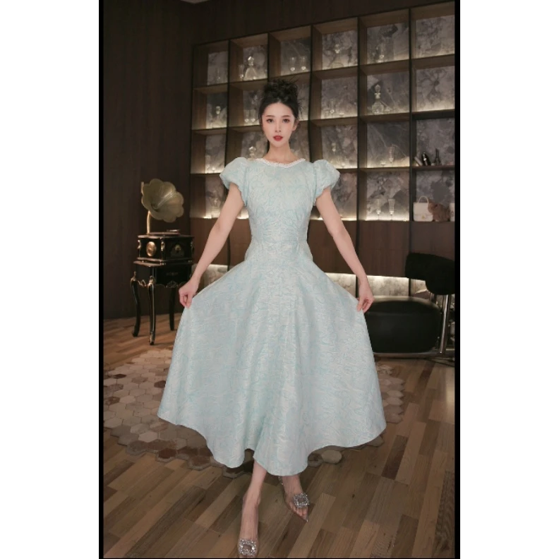 六爻定制 法式赫本风名媛显瘦优雅时尚连衣裙 45148