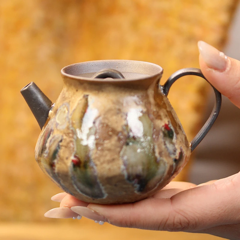 滴釉小栈壶功夫茶具家用陶瓷轻奢茶具精致茶道泡茶创意茶壶礼盒装