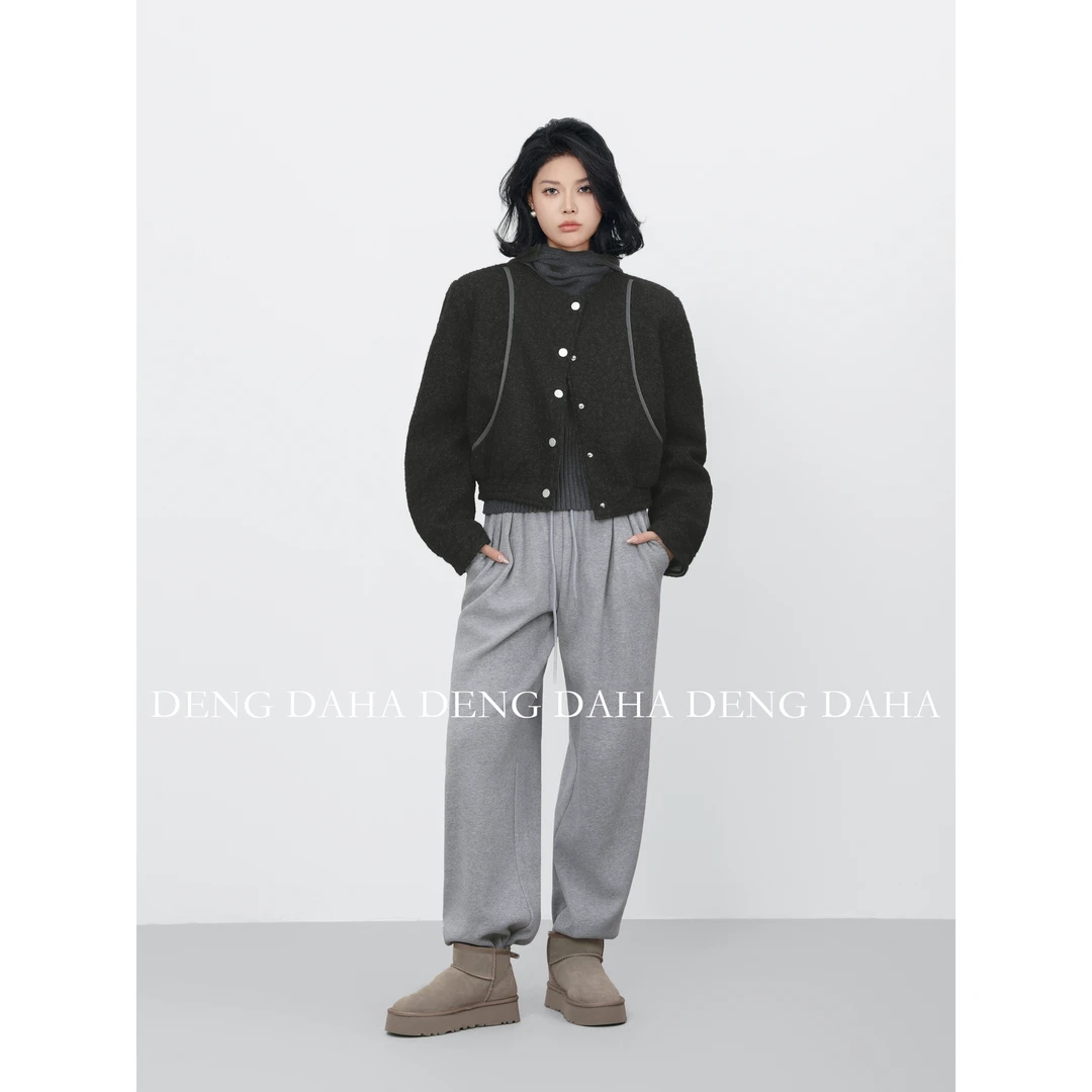 「特调美式」秋冬法式小香风撞色夹克短外套HBZC641165 nnassa