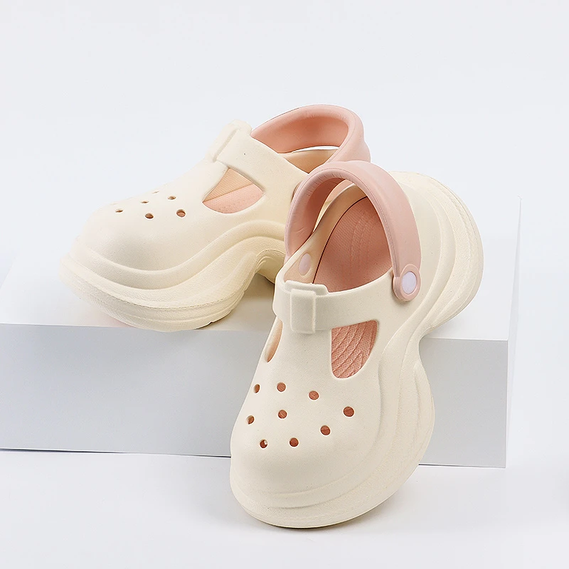 【棉客诚品】9769小蛮腰双色洞洞鞋Q0016